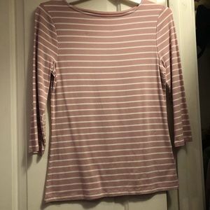 Pink quarter length striped shirt
